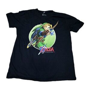 Legend of Zelda Ocarina of Time 2014‎ 3D Nintendo N64 Y2K Black T-Shirt LARGE